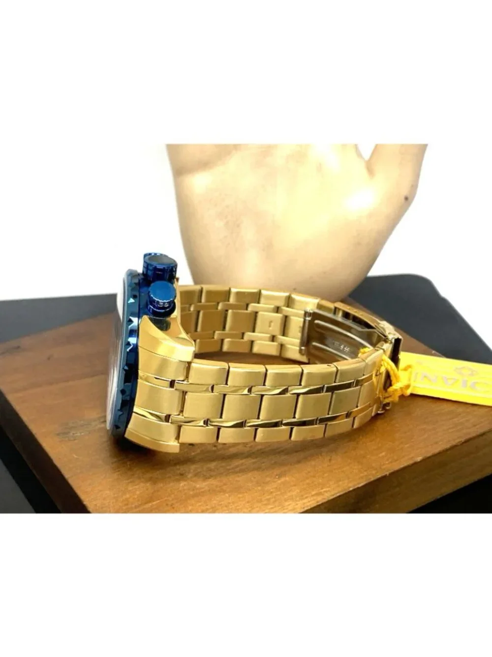 Invicta Men's Watch 19173 Aviator Quartz Chronograph Blue Dial Gold Steel 48mm